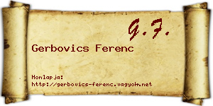 Gerbovics Ferenc névjegykártya