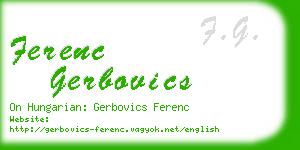 ferenc gerbovics business card